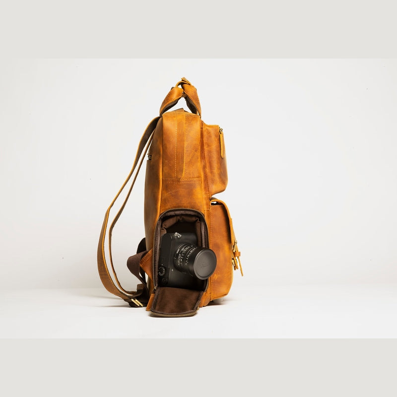 The MANN Bag | Large Capacity Leather Camera Backpack