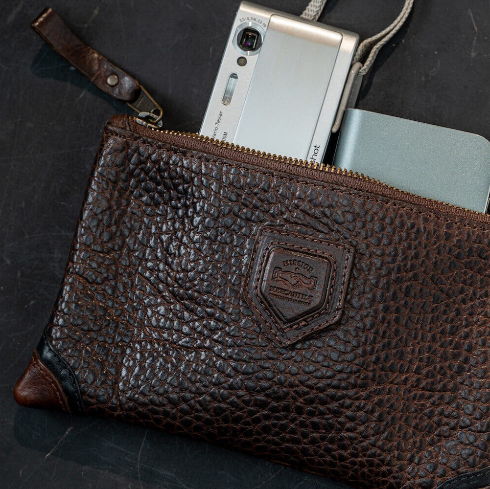 Theodore Leather Zippered Pouch