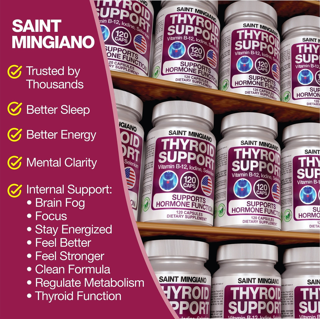 Thyroid Support Supplement with Iodine |120 Capsules to Help Body Mass & Improve Energy