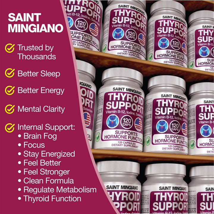 Thyroid Support Supplement with Iodine |120 Capsules to Help Body Mass & Improve Energy