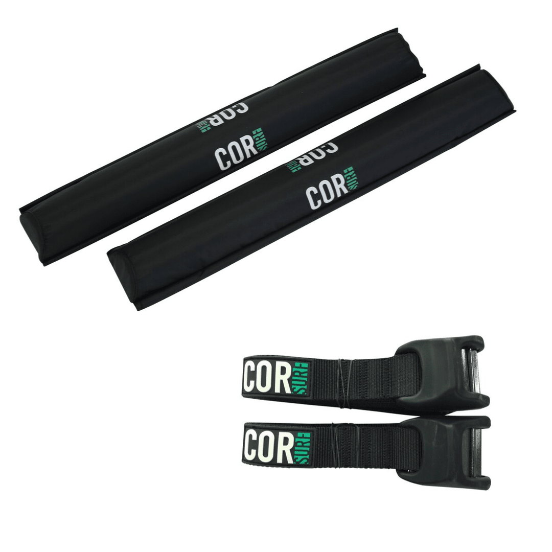 COR Surf Aero Roof Rack Pad with 10' Scratch-Resistant Tie Downs Wide Aero Bars