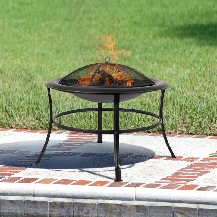 Tokia 30" Round Fire Pit for Outdoor Gatherings