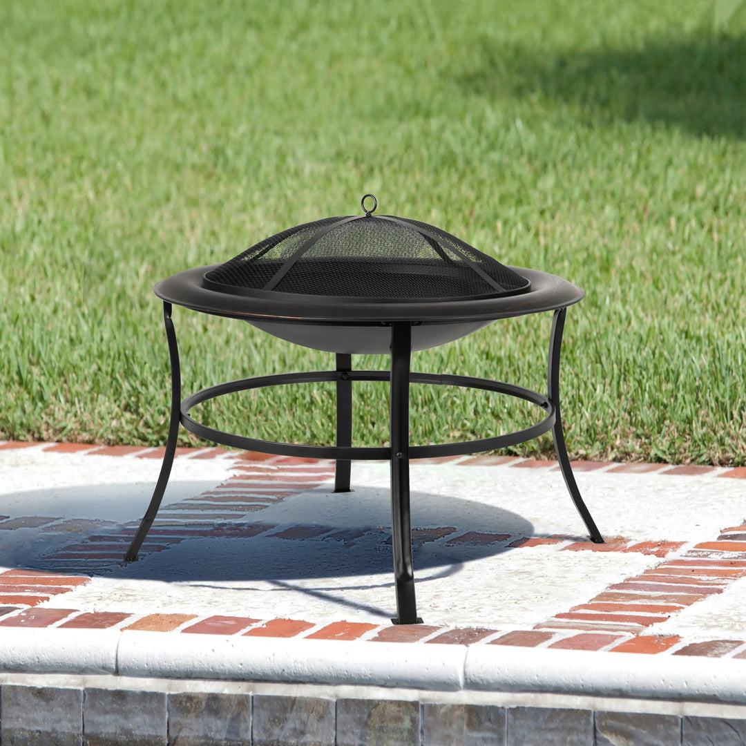 Tokia 30" Round Fire Pit for Outdoor Gatherings