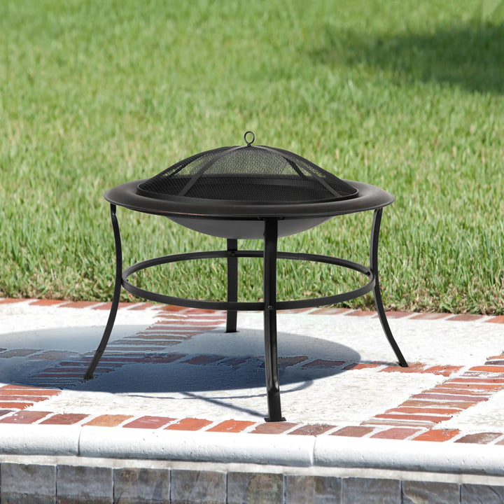 Tokia 30" Round Fire Pit for Outdoor Gatherings