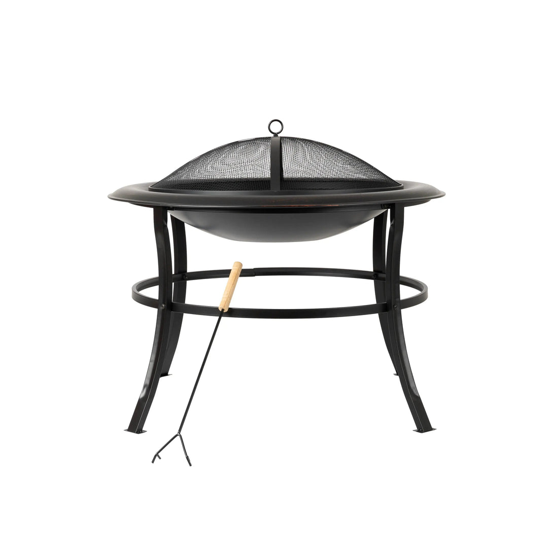 Tokia 30" Round Fire Pit for Outdoor Gatherings