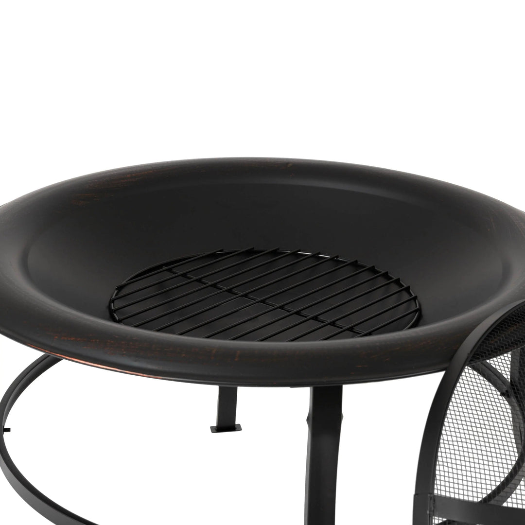Tokia 30" Round Fire Pit for Outdoor Gatherings