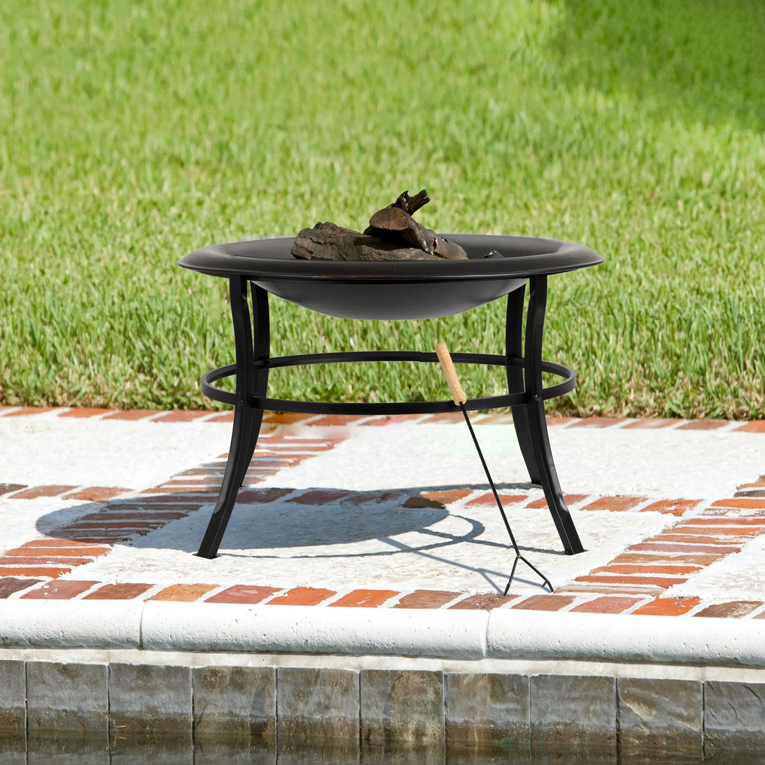 Tokia 30" Round Fire Pit for Outdoor Gatherings