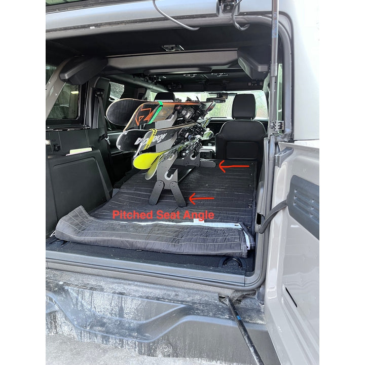The TRAPSKI Tower with Security Strap | Internal Ski Mobile Rack | SUVs, Vans, Crossovers, Hatchbacks | Third Row SUVS