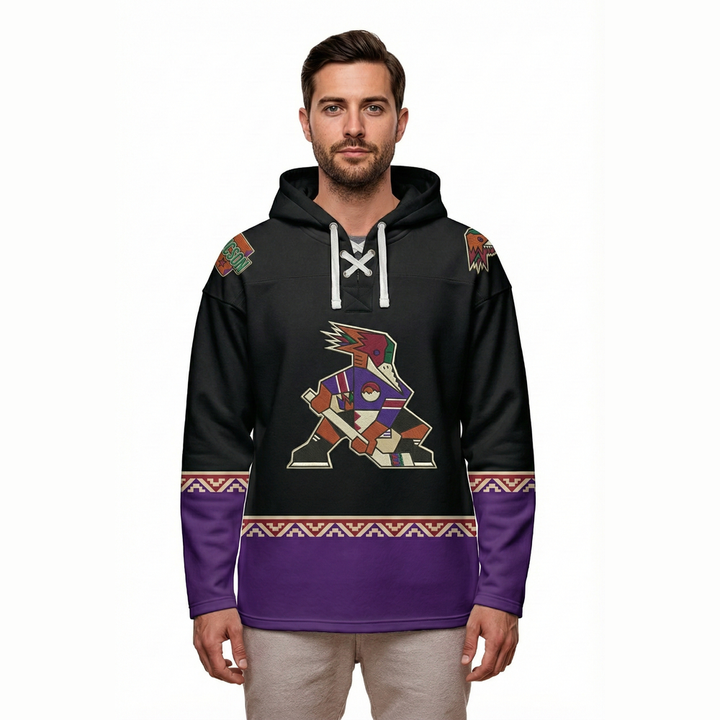 Tucson Roadrunners Hockey Lace Hoodie - Kachina Design