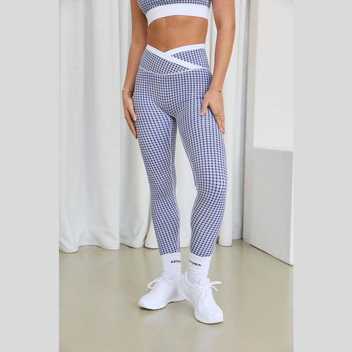 Astoria LUXE BALANCE Crossover Legging - Blue Lattice