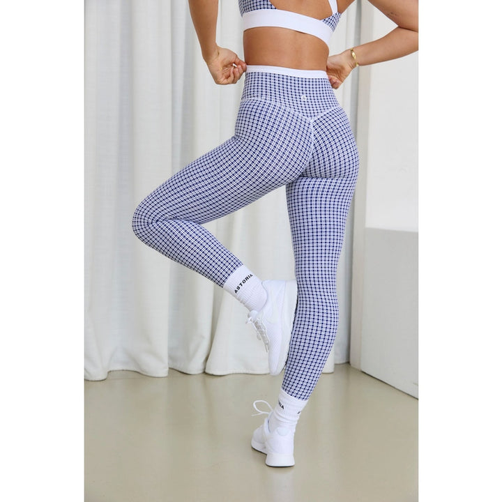 Astoria LUXE BALANCE Crossover Legging - Blue Lattice