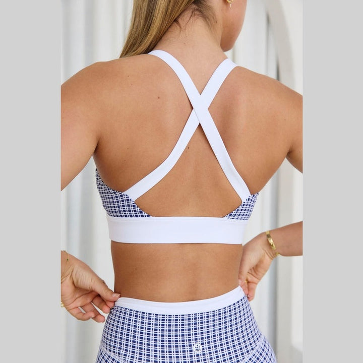 Astoria LUXE BALANCE Signature Sports Crop - Blue Lattice