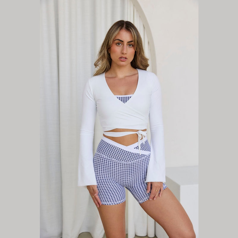 Astoria LIVE LUXE Wrap Sleeved Crop - White