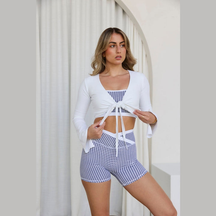 Astoria LIVE LUXE Wrap Sleeved Crop - White