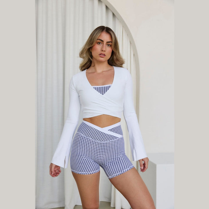 Astoria LIVE LUXE Wrap Sleeved Crop - White