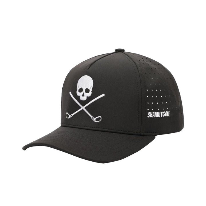 Shank it Golf Skull And Crossbones Black Golf Hat