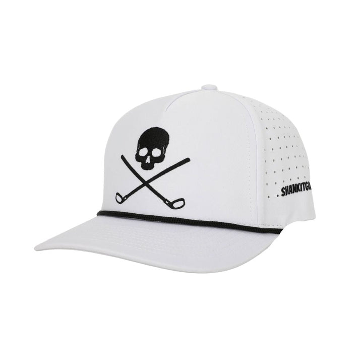 Shank it Golf Skull And Crossbones White Rope Golf Hat