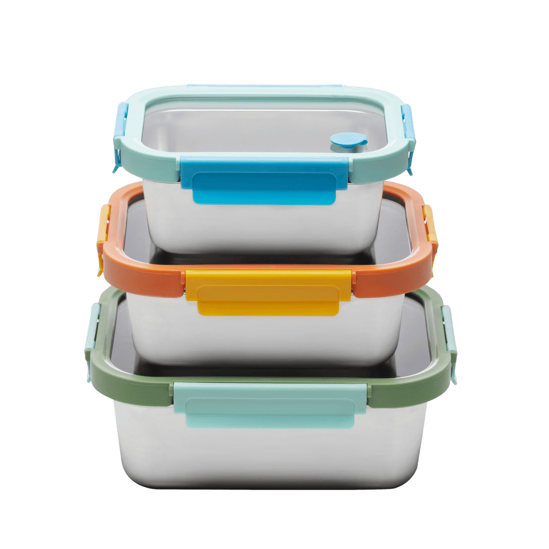 Multicolor Microwave Safe Stainless Steel Set