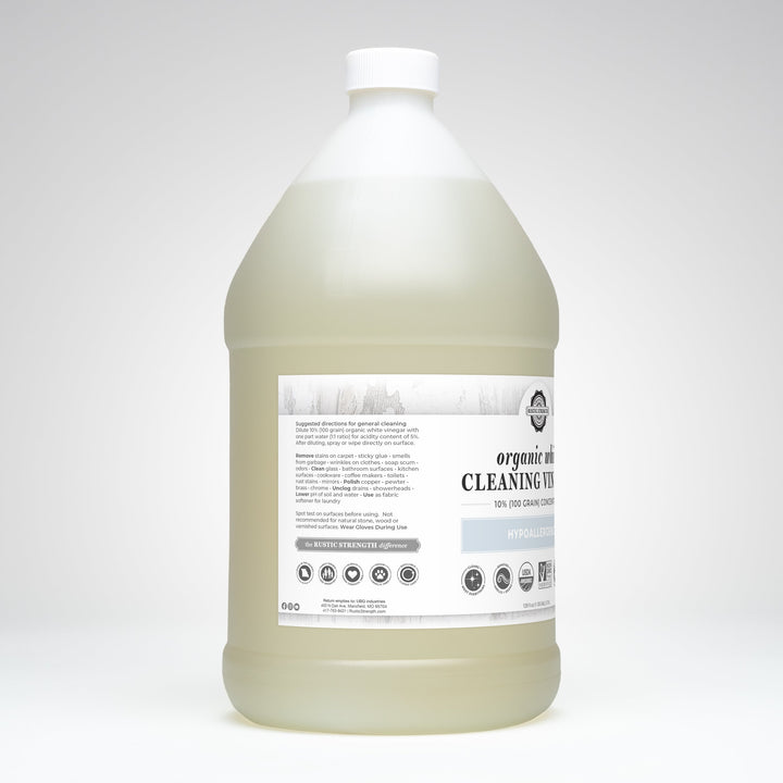 Rustic Strength Organic White Cleaning Vinegar Concentrate | 10% 100 grain