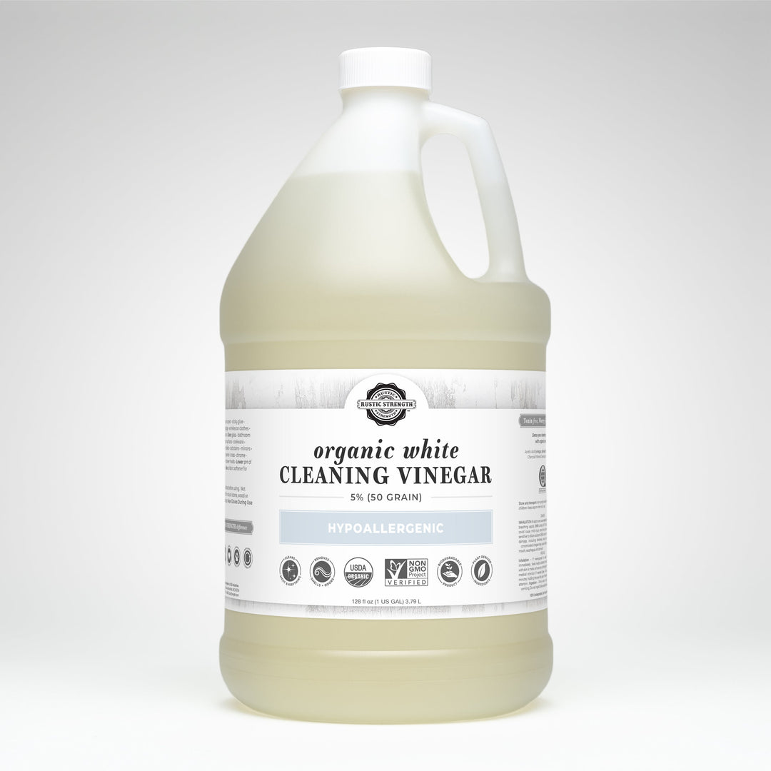 Rustic Strength Organic White Cleaning Vinegar | 5% 50 grain