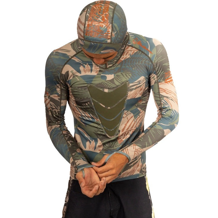 WAIHANA Hawaiian Brushstroke Hooded Spearfishing Rashguard