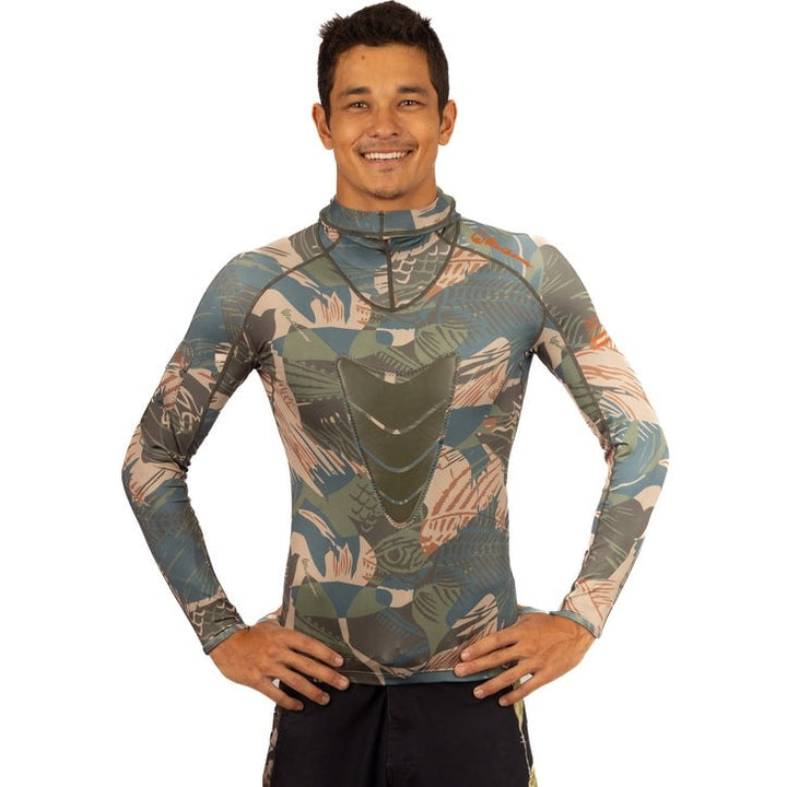 WAIHANA Hawaiian Brushstroke Hooded Spearfishing Rashguard