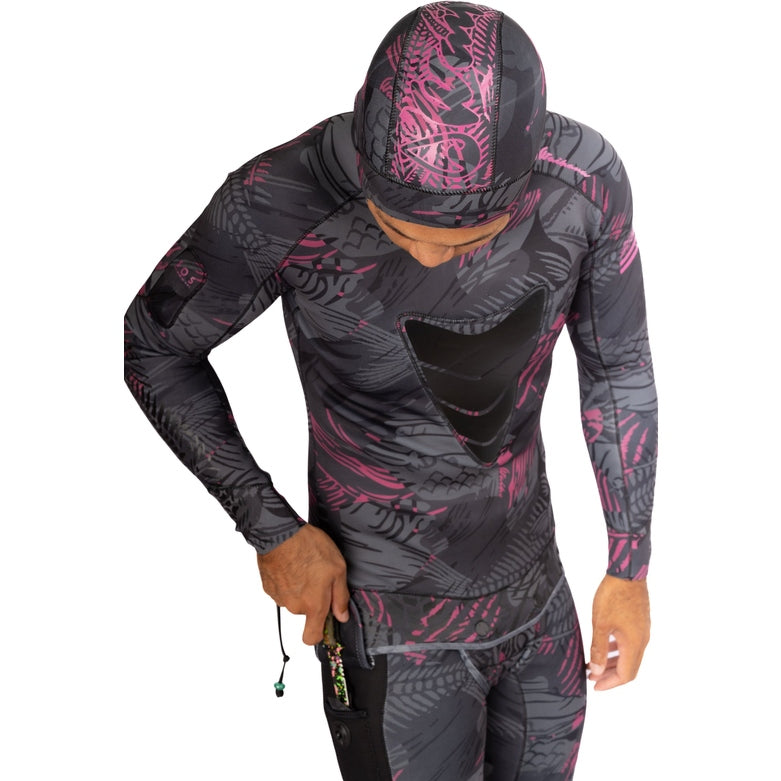 WAIHANA Men’s Pink Fishbone Spearfishing 1.5mm Wetsuit