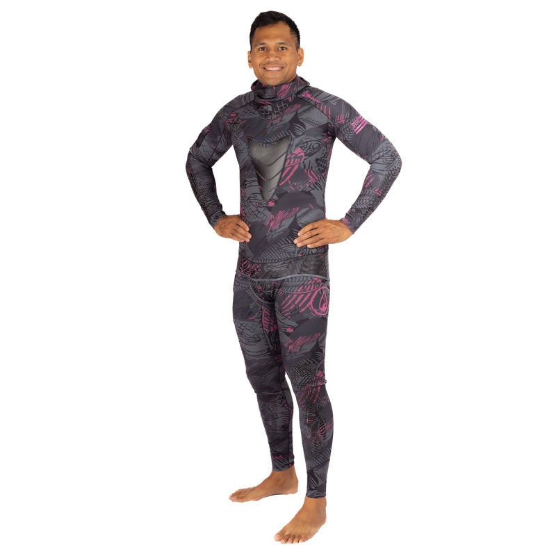 WAIHANA Men’s Pink Fishbone Spearfishing 1.5mm Wetsuit