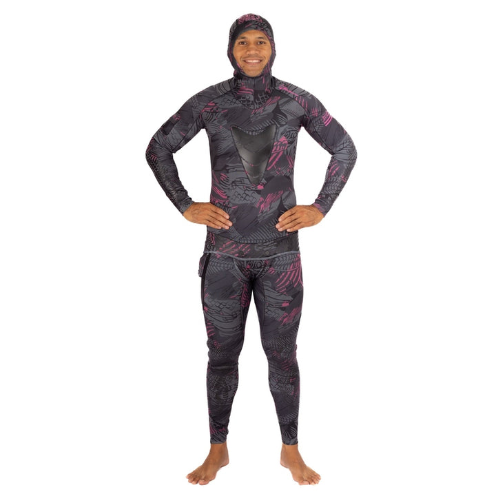 WAIHANA Men’s Pink Fishbone Spearfishing 1.5mm Wetsuit