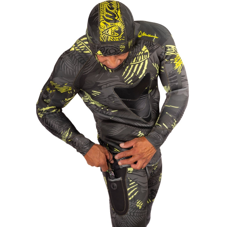 WAIHANA Men’s Lime Fishbone Spearfishing 3.5mm Wetsuit