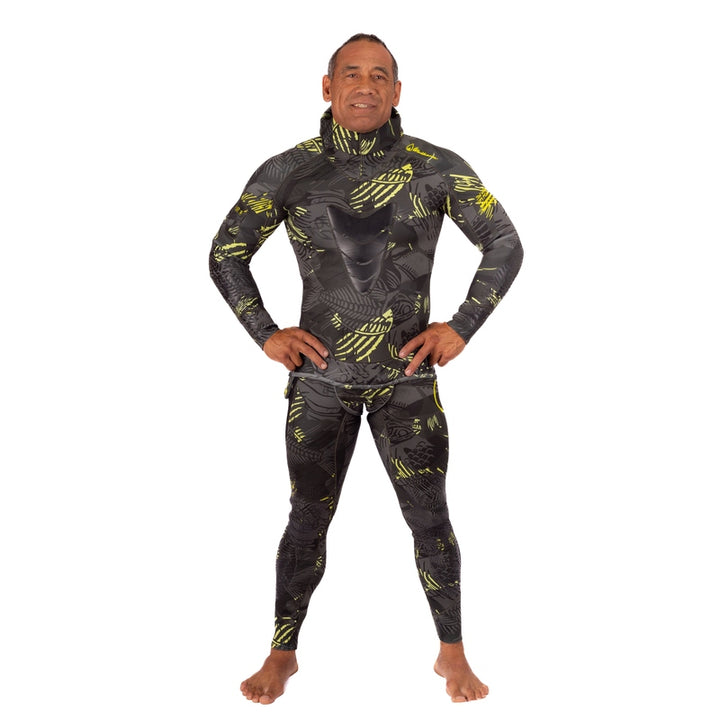 WAIHANA Men’s Lime Fishbone Spearfishing 3.5mm Wetsuit
