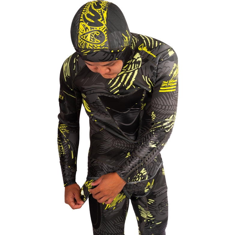 WAIHANA Men’s Lime Fishbone Spearfishing 3.5mm Wetsuit