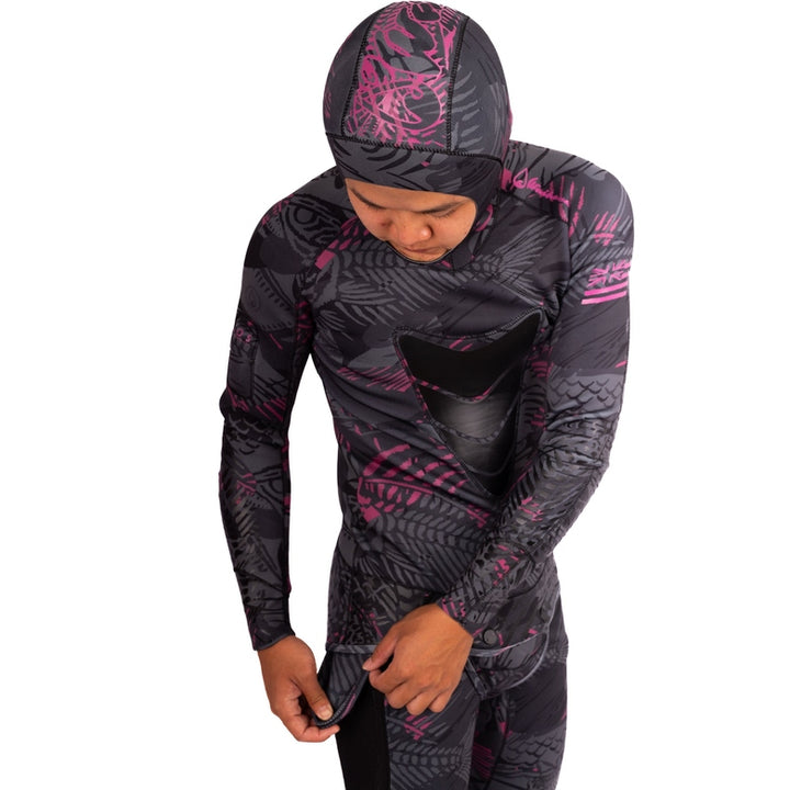 WAIHANA Men’s Pink Fishbone Spearfishing 1.5mm Wetsuit