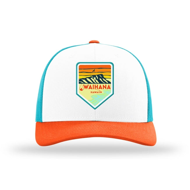 WAIHANA Orange Diamond Head Trucker