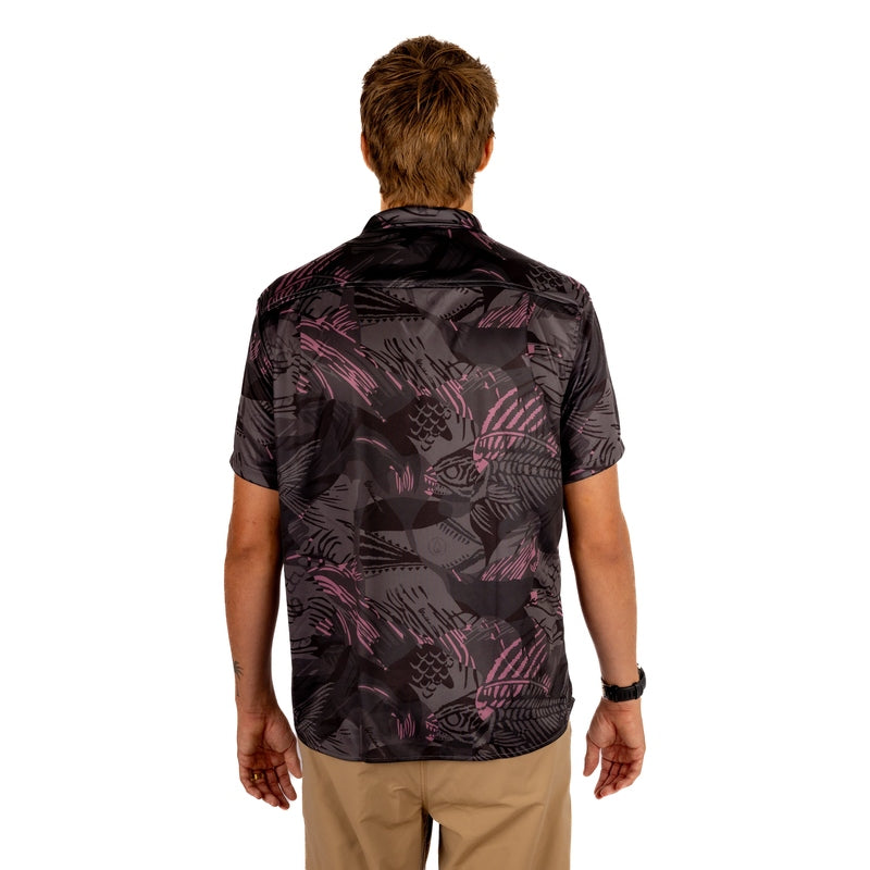 WAIHANA Unisex Pink Fishbone Aloha Shirt