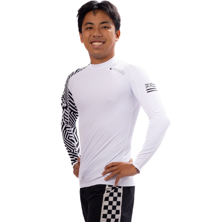 WAIHANA White Carvico Crewneck Rashguard