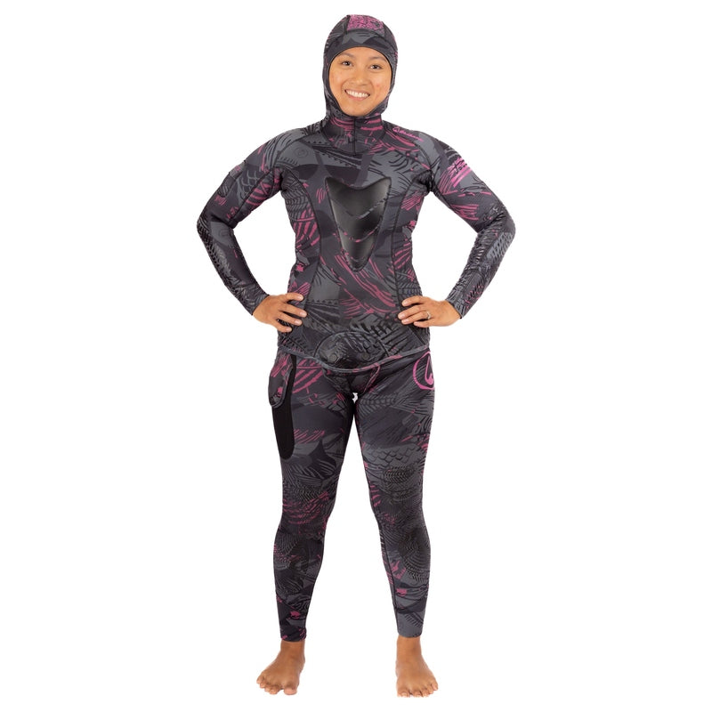 WAIHANA Women’s Pink Fishbone Spearfishing 3.5mm Wetsuit