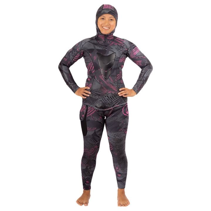 WAIHANA Women’s Pink Fishbone Spearfishing 3.5mm Wetsuit