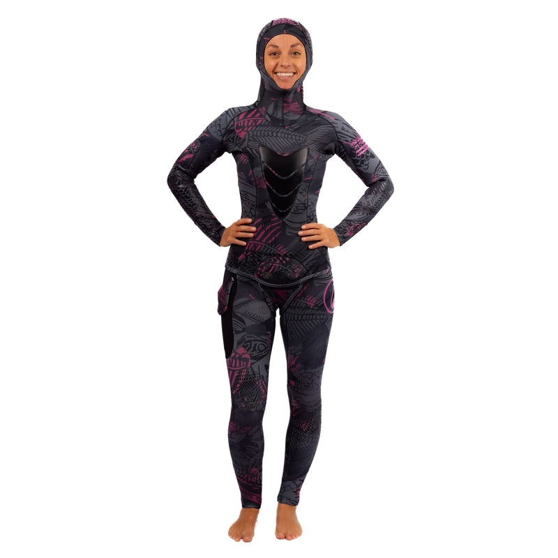 WAIHANA Women’s Pink Fishbone Spearfishing 3.5mm Wetsuit