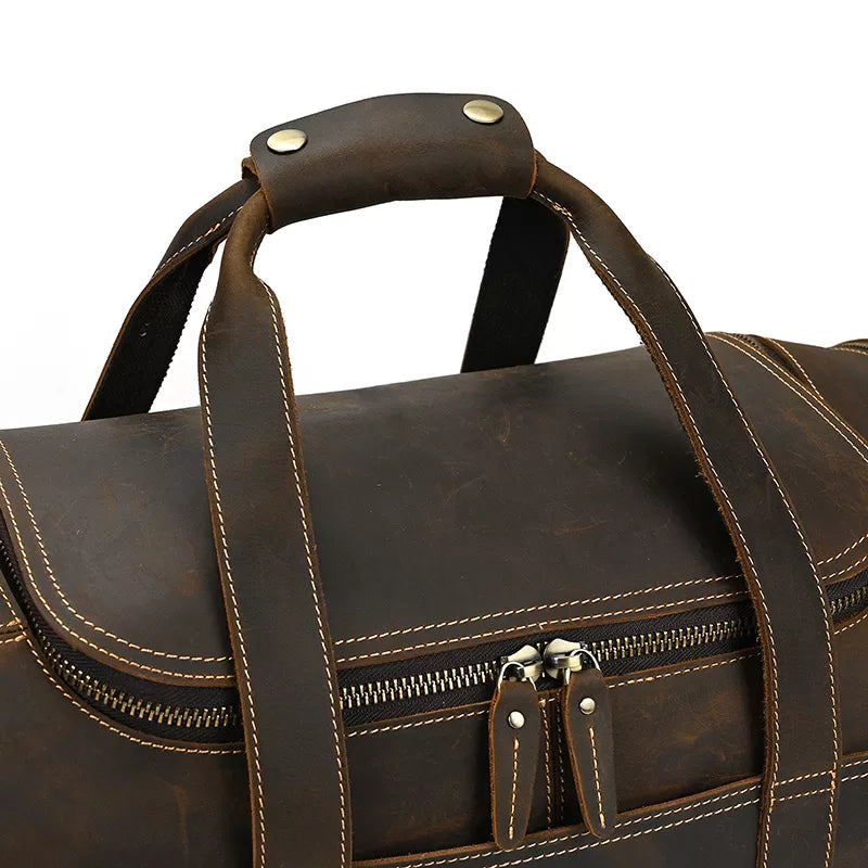 The Wainwright Weekender | Round Vintage Leather Weekender