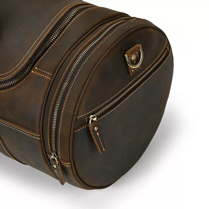 The Wainwright Weekender | Round Vintage Leather Weekender