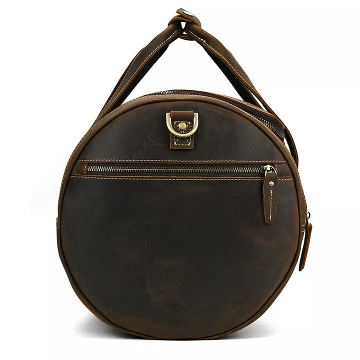 The Wainwright Weekender | Round Vintage Leather Weekender