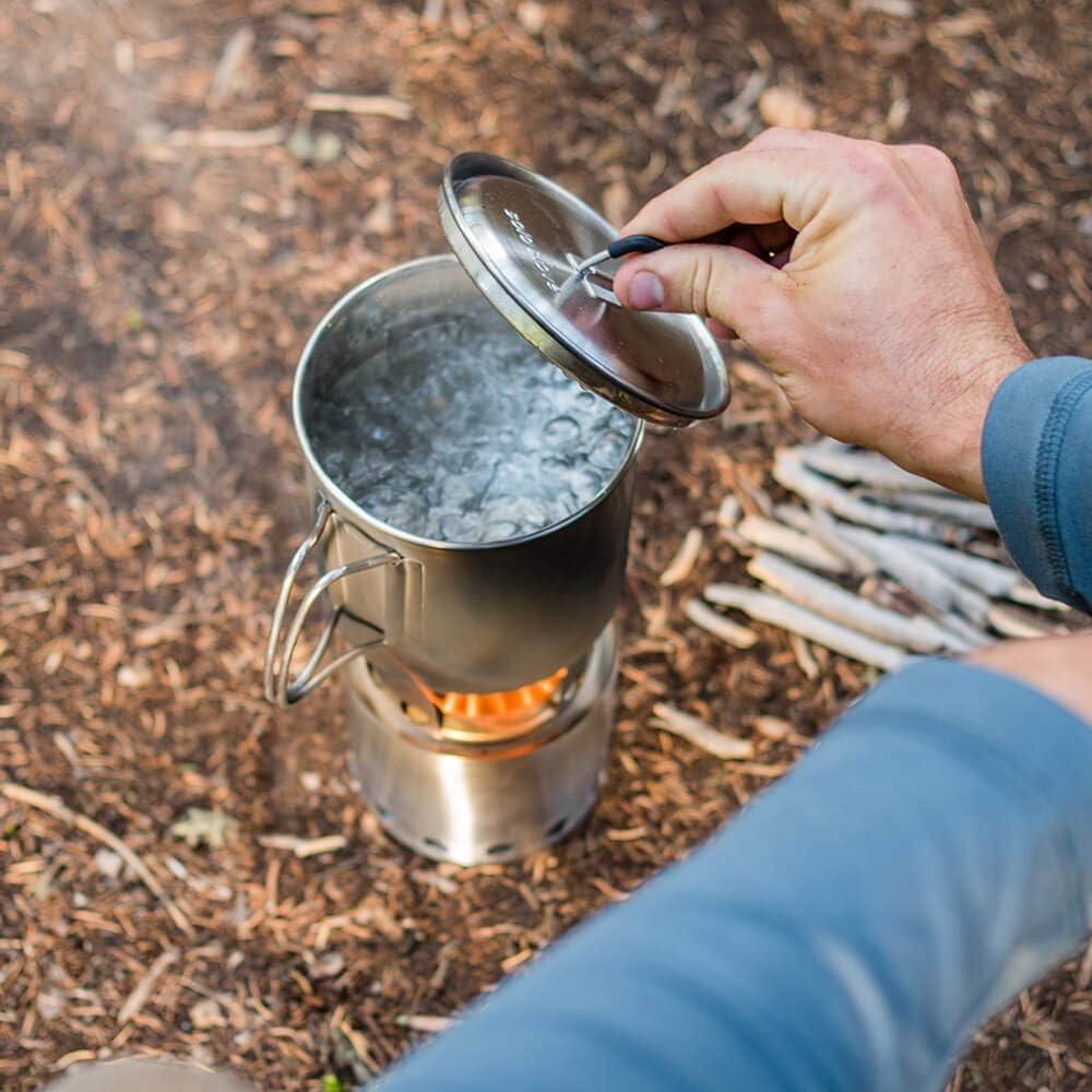 TRAPSKI Solo Stove Pot 900/1800/4000 Stainless Steel Companion Pots | Lightweight Aluminum Pot Holding Tripod | Great Portable Cookware for Backpacking, Camping & Survival Adventures | Deisgned for use with Lite/Titan/Campfire Solo Stoves