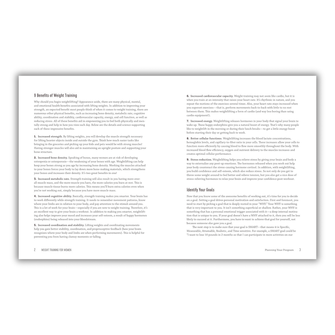 Weight Training for Women: Exercises and Workout Programs for Building Strength with Free Weights Spiral Bound