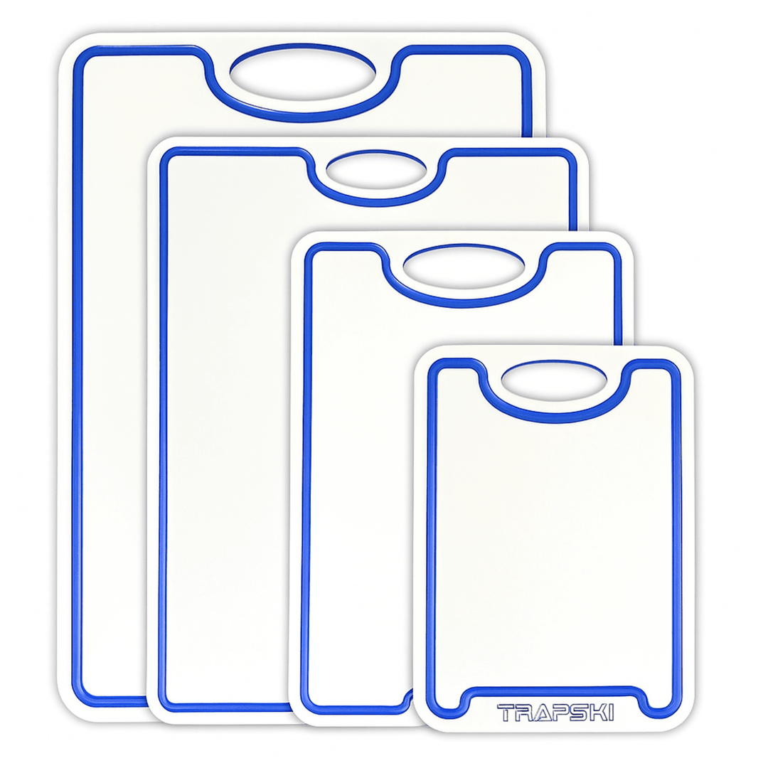 TRAPSKI Premium 1/2 Inch Thick HDPE Cutting Boards | Food-Grade Kitchen Prep Surface | Juice Grooves | Made in the USA