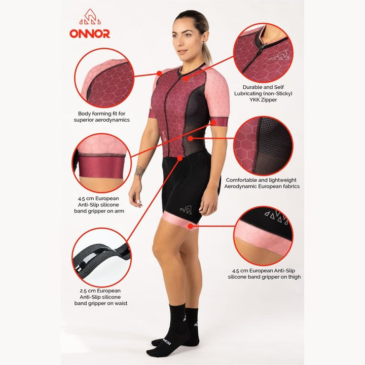 Onnor Sport Women's Pinkbee Elite Cycling Skinsuit