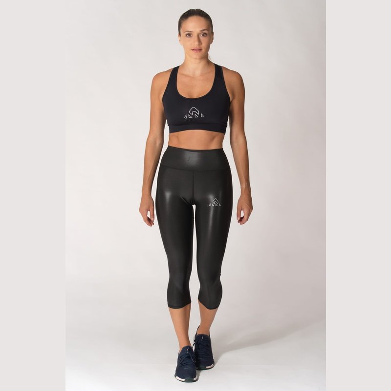 Onnor Sport Women's Fitness Black Faux Pro Capri