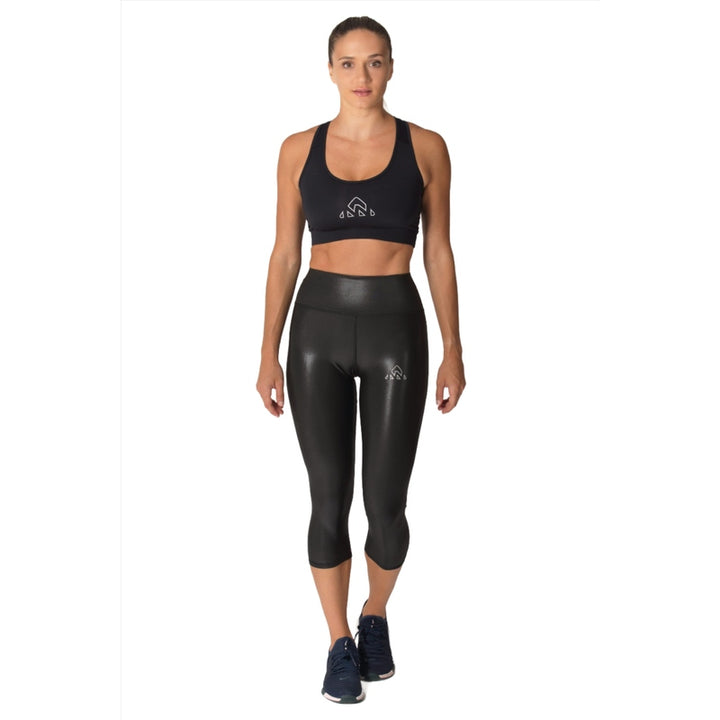 Onnor Sport Women's Fitness Black Faux Pro Capri