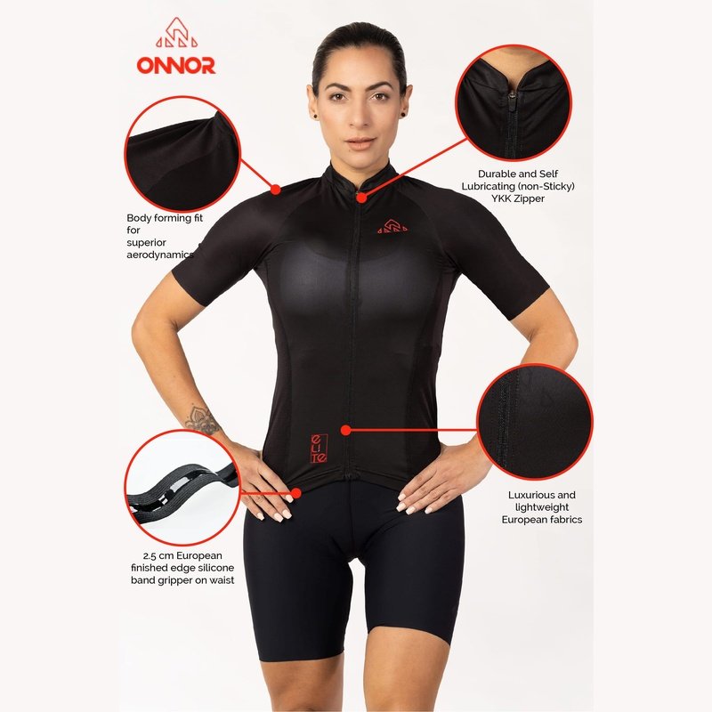 Onnor Sport Women's DNA Black Elite Cycling Jersey