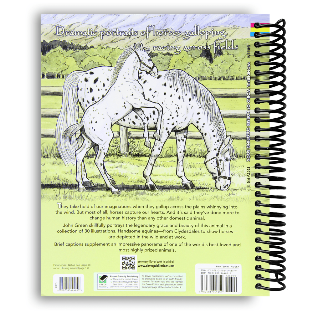 Wonderful World of Horses Coloring Book Spiral Bound